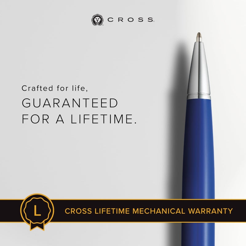 Cross Bailey Light Refillable Ballpoint Pen Presented in a Everyday Gift Box - Medium Point, Black Ink, Polished Blue - Image 3